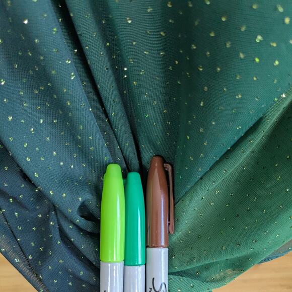 Vintage Nites Prom Dress Maxi Gown 14 Green Ombre Y2K Fairy Rhinestone Glam - Picture 9 of 12